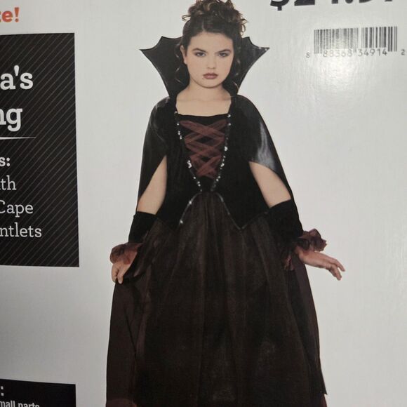 ROYAL VAMPIRE Dress Girls Child Costume LARGE (10/12)  Dracula Halloween - Picture 1 of 8